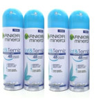 Garnier Mineral Ultra Kuru Pudralı Ter Önleyici Antiperspirant Sprey Kadın Deodorant 4x150 ml