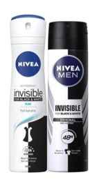 Nivea Black&White Invisible Pure Pudrasız Ter Önleyici Antiperspirant Sprey Erkek Deodorant 2x150 ml