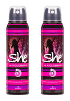She Is Clubber Pudrasız Ter Önleyici Sprey Kadın Deodorant 2x150 ml