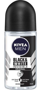 Nivea Black&White Invisible Original Pudrasız Ter Önleyici Antiperspirant Roll-On Erkek Deodorant 25 ml