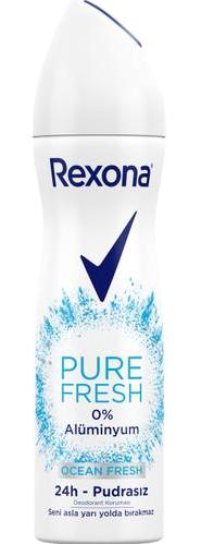 Rexona Pure Fresh Pudrasız Ter Önleyici Sprey Kadın Deodorant 150 ml