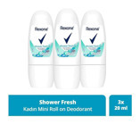 Rexona Shower Fresh Pudralı Ter Önleyici Antiperspirant Roll-On Kadın Deodorant 3x20 ml