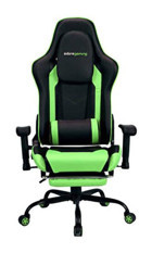 Adore Mobilya Gaming Combo Ortopedik Ayak Uzatmalı Suni Deri Oyuncu Koltuğu Siyah-Yeşil