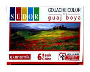Südor Ekonomik Çok Renkli 6x15 ml Guaj Boya Seti
