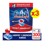 Finish Hepsi Bir Arada Max Tablet Bulaşık Makinesi Deterjanı 3x100 Adet