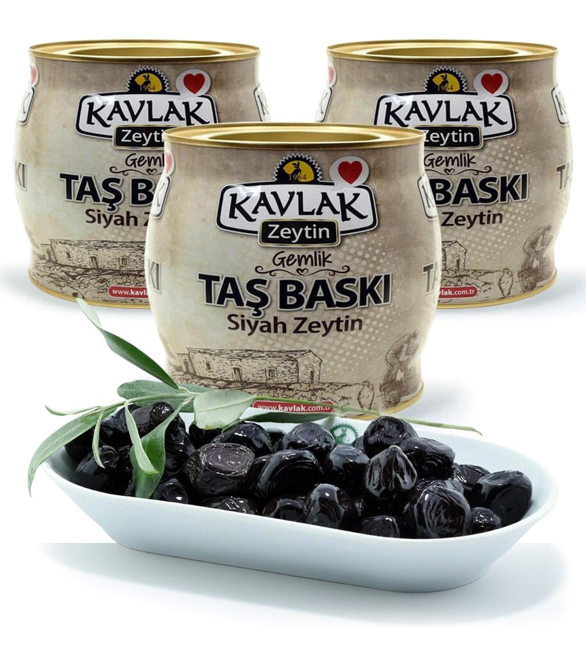 Kavlak Taş Baskı Tuzlu Gemlik Siyah Zeytin Teneke 6 kg