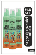 Icon Care Extra Strong 4 Kids Normal Saçlar İçin Hacim Veren Şekillendirici Saç Köpüğü 3x200 ml