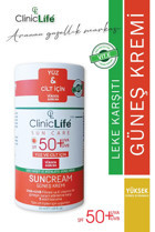 Cliniclife 50 Faktör Tüm Ciltler İçin Leke Karşıtı Aydınlatıcı Yağsız Yüz Güneş Kremi 100 ml