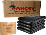 Pakçev Jumbo Boy 80x110 cm Çöp Poşeti Siyah