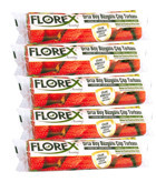 Florex Avantaj Serisi Çilek Kokulu Şeffaf Büzgülü Orta Boy 55x60 cm Çöp Poşeti 10x12 Adet Kırmızı