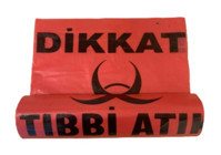 Nilplast Büyük Boy 55x60 cm Çöp Poşeti 10x12 Adet Kırmızı-Siyah