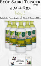 Eyüp Sabri Tuncer Zeytinyağlı Alkolsüz 5'li Sıvı Sabun 500 ml