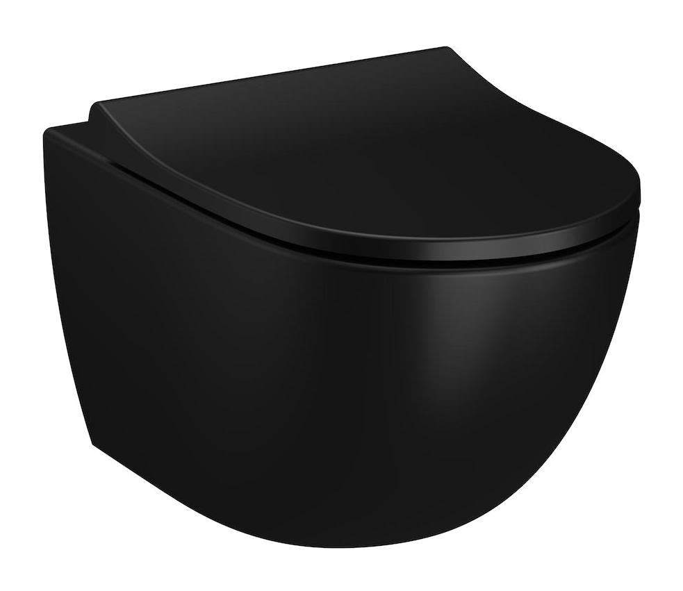 Vitra Sento 54 cm Seramik Kanalsız Arkadan Çıkışlı Gömme Asma Klozet Mat Siyah