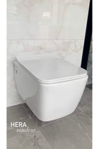 Turkuaz Cerastyle Hera 40 cm Seramik Kanalsız Arkadan Çıkışlı Asma Klozet Beyaz