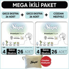 Sleepy Bio Natural Premium Plus Gece Extra Organik Antialerjik İnce 26'lı Hijyenik Ped 2 Adet