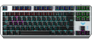 Aula F2067 Türkçe Q RGB 88 Tuşlu Blue Kablolu Gri Mekanik Gaming Klavye