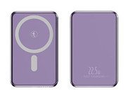 Sunix PB-54 5000 mAh Hızlı Şarj Mıknatıslı Dijital Göstergeli USB Type C Kablosuz Powerbank Mor