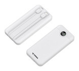 Torima TRM-1015 10000 mAh Hızlı Şarj Dijital Göstergeli USB Type C Çoklu Kablolu Powerbank Beyaz