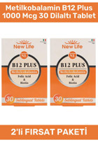 New Life Metilkobalamin B12 Plus Aromasız Yetişkin Vitamin 2x30 Adet Tablet