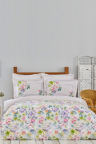 Karaca Home Vanty Pamuk 200x220 cm Çiçekli Çift Kişilik Nevresim Takımı Mor