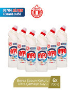 Hyper Hypo Ultra Beyaz Sabun Beyazlar İçin Konsantre Jel Çamaşır Suyu 6x750 ml