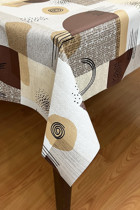 Pimulahome PVC 140x140 cm Kare Masa Örtüsü Kahverengi-Sarı
