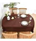 Zeren Home Pamuk-Polyester 160x240 cm Dertsiz Yuvarlak Masa Örtüsü Sarı-Kahverengi