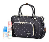 Lal Baby Baggage Bag Puantiye Su Geçirmez Fitelatsız Anti Kanserojen Kumaş Bebek Omuz Çantası Siyah