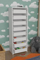 CMK Store Kapaksız 8 Çekmeceli Çok Amaçlı Dolap Beyaz 120x45x30 cm