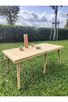 Zmb 100 cm x 50 cm Dikdörtgen Ahşap Açık Kahverengi Kamp Masası