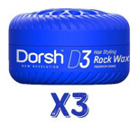 Dorsh D3 Rock Parlak Krem Orta Balmumu 3x150 ml Wax