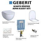 Geberit Acanto Rimfree 43 cm Seramik Kanalsız Arkadan Çıkışlı Gömme Duvara Sıfır Asma Klozet Beyaz