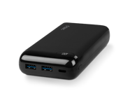 Ttec 2BB186 20000 mAh Hızlı Şarj Dijital Göstergeli USB A & USB C Çoklu Bağlantı Powerbank Siyah