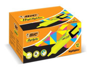 Bic 12'li Neon Sarı Kesik Uçlu Fosforlu Kalem Seti