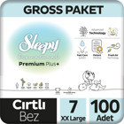 Sleepy Bio Natural 7 Numara Organik Cırtlı Bebek Bezi 100'lü
