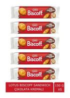 Lotus Biscoff Sandwich Çikolata Kremalı Bisküvi 5x150 gr