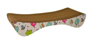 Rotipet Kedi Desenli Small Kedi Otlu 55 cm Kedi Tırmalama Kartonu