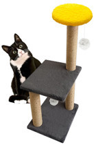 Patiderm Oturaklı Oyuncaklı Katlı 80 cm Kedi Tırmalama Tahtası