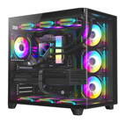 Dragos Ocean Curved Pro RGB Mesh 5 Fanlı Siyah Dikey Mid Tower Oyuncu Bilgisayar Kasası