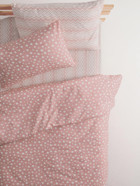 Favora Star Pamuk-Polyester 160x220 cm Lastikli Çarşaflı Yıldızlı Tek Kişilik Nevresim Takımı Pudra