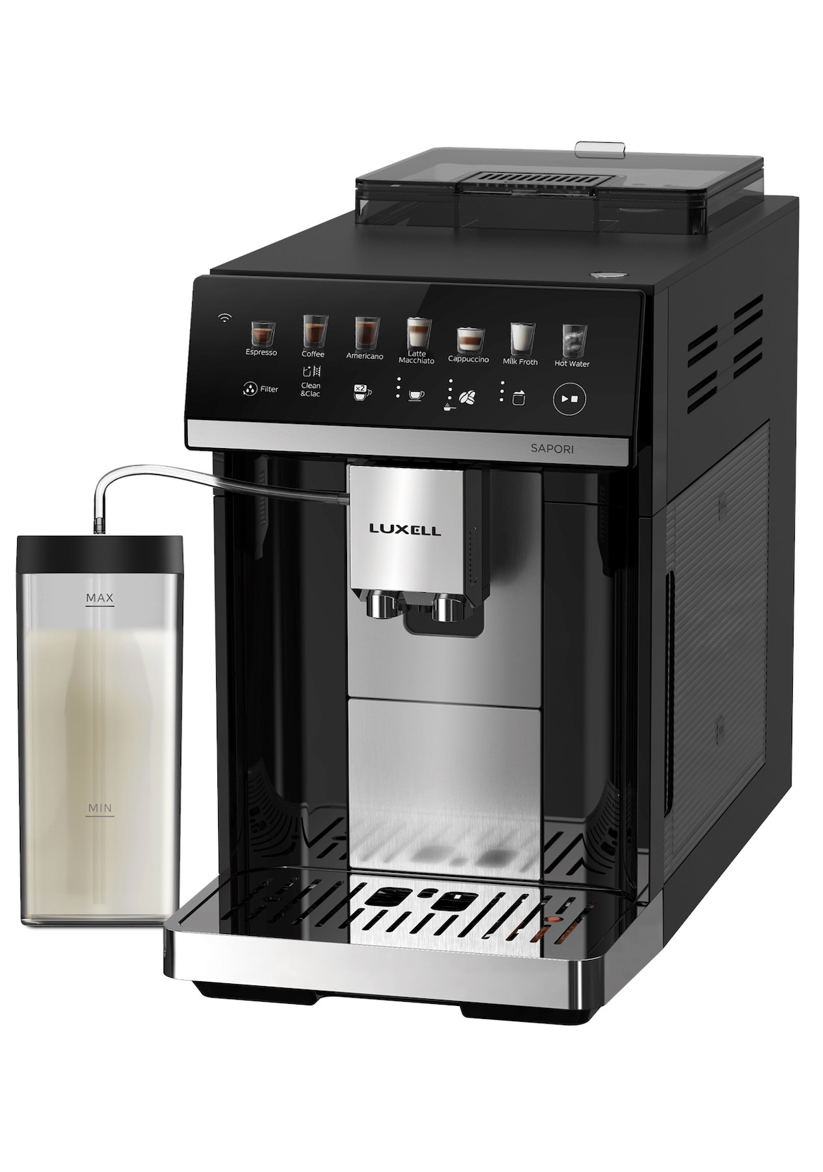 Luxell LXCM-01 1450 W Plastik Tezgah Üstü Kapsülsüz Öğütücülü Taşınabilir Otomatik Espresso Makinesi Siyah