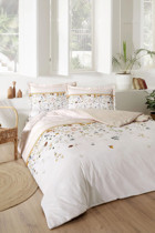 Özdilek Marigold Pamuklu 4 Mevsim 200x220 cm Çarşaflı Desenli Çift Kişilik Nevresim Takımı Bej