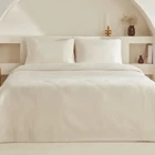 Karaca Home Charm Sion Jakarlı Saten 4 Mevsim 200x220 cm Çarşaflı Çift Kişilik Nevresim Takımı Ekru