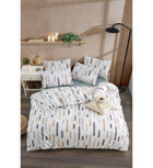 Tabu Home Harmoni Pamuk-Polyester 4 Mevsim 200x220 cm Desenli Çift Kişilik Nevresim Takımı Beyaz