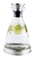 Biradlı Detoks Metal Kapaklı Cam Sürahi 1.5 lt