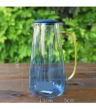 Tasarım Evi Blue Life Isıya Dayanıklı Silikon Kapaklı Borosilikat Sürahi 1.5 lt