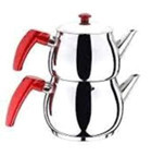 Evoks Küre Çelik Mini Çelik Çaydanlık Kırmızı