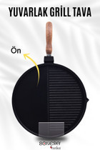 Bonera İndüksiyon Döküm 32 cm Grill Tava