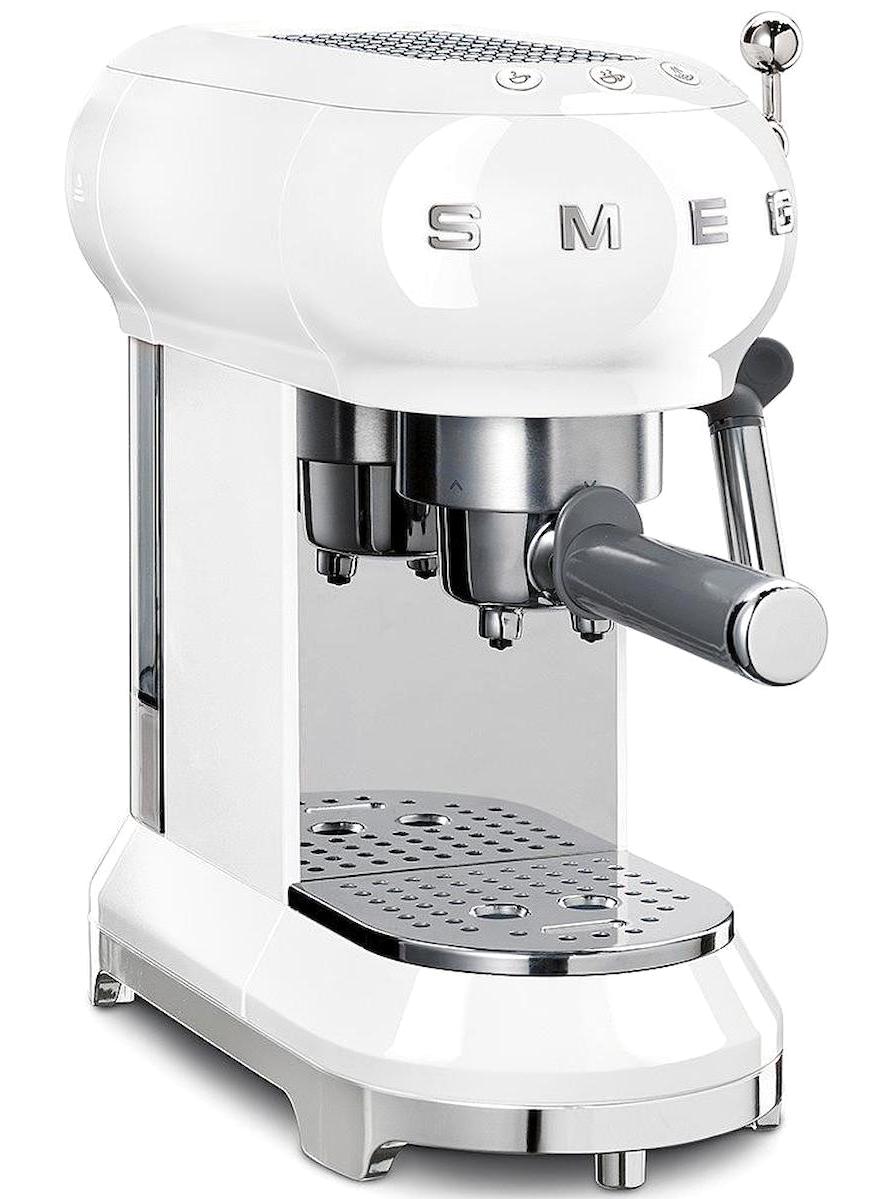 Smeg ECF01WHEU 1350 W Paslanmaz Çelik-Plastik Tezgah Üstü Kapsülsüz Taşınabilir Manuel Espresso Makinesi Beyaz