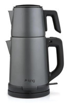 King KCM331 Otomatik Çelik Demlikli 1800 W Çelik Antrasit Çay Makinesi